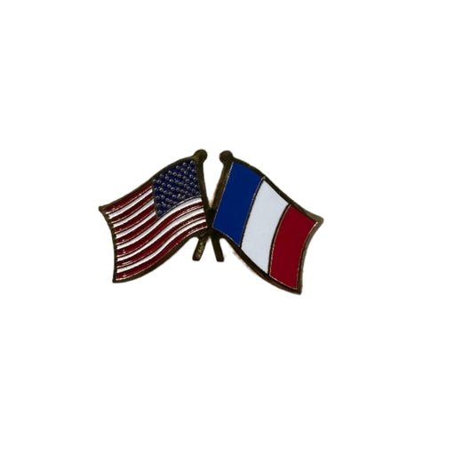 France/USA Dual Flags Lapel Pin