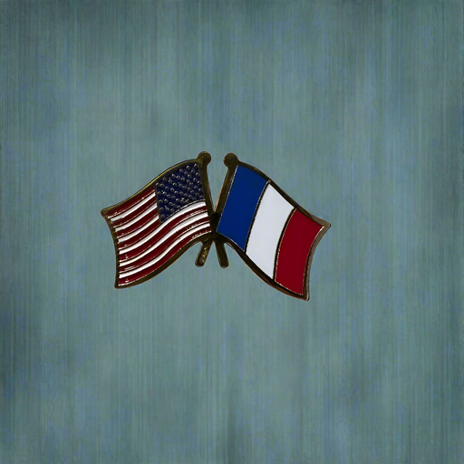 France/USA Dual Flags Lapel Pin