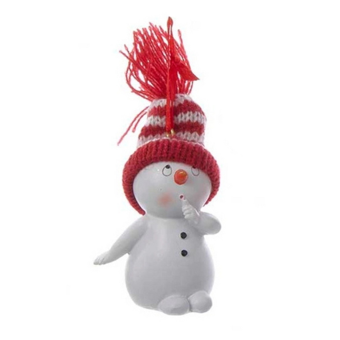 Knit Hat Snowman Ornament - Shushing