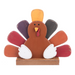 Decorative wooden turkey figure on a white background