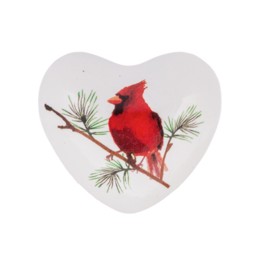 Cardinal Bird Chime Heart