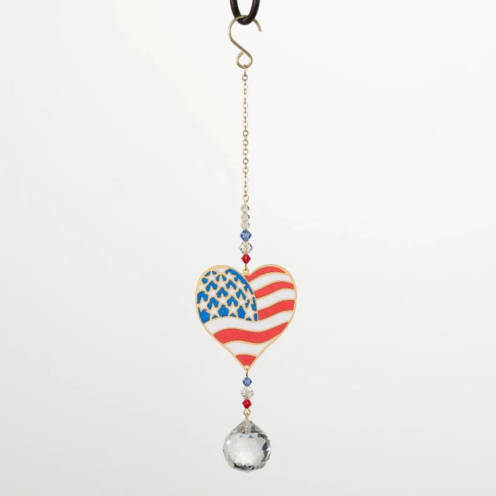 American Flag Crystal Dream Suncatcher