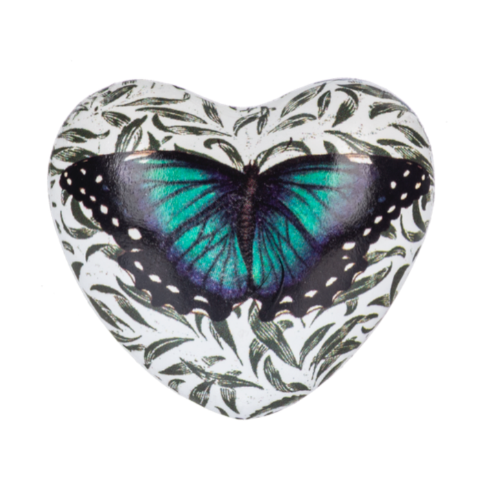 Blue Morpho Butterfly Chime Heart