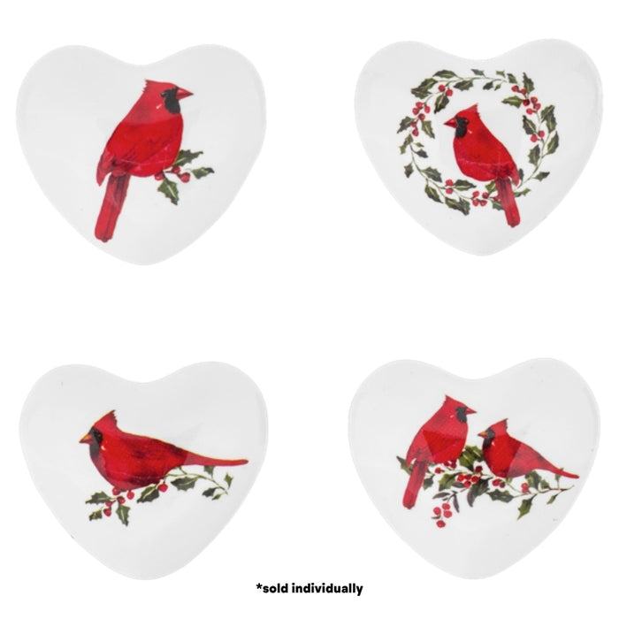 Winter Cardinal Chime Heart - Assorted Styles