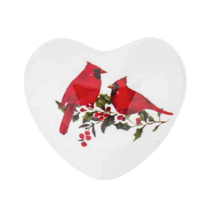 Winter Cardinal Chime Heart - Assorted Styles
