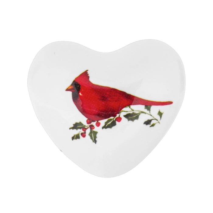 Winter Cardinal Chime Heart - Assorted Styles