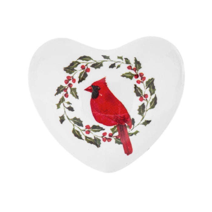 Winter Cardinal Chime Heart - Assorted Styles