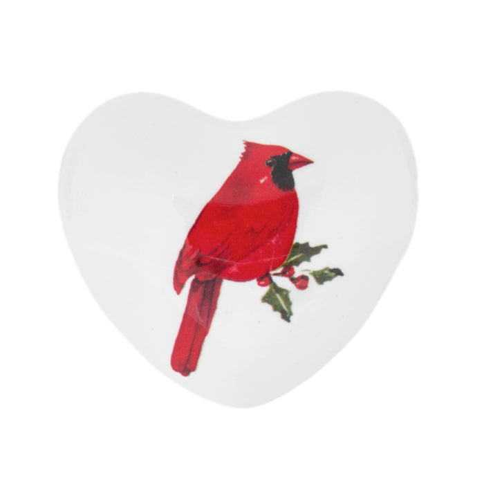 Winter Cardinal Chime Heart - Assorted Styles