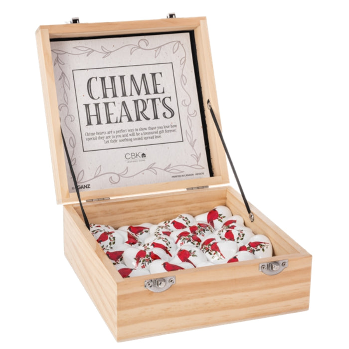 Winter Cardinal Chime Heart - Assorted Styles