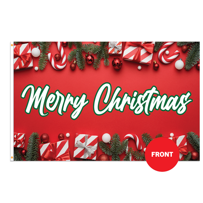 3x5' Christmas Candy Cane Polyester Flag - Made in USA