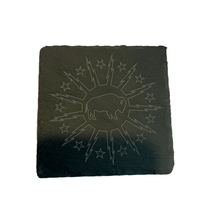 City of Buffalo Standing Inverted Square Slate Coaster