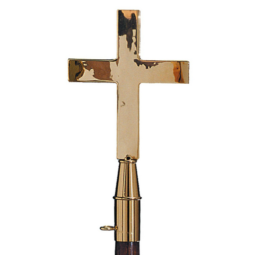 9" Classic Church Cross Solid Brass Pole Topper