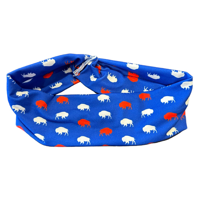 Blue and Red Buffalo Adult Headband