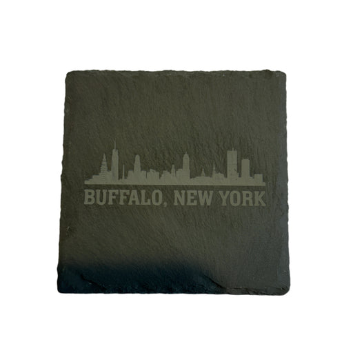 Buffalo, NY Skyline Square Slate Coaster