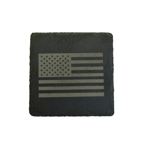 American Flag Square Slate Coaster