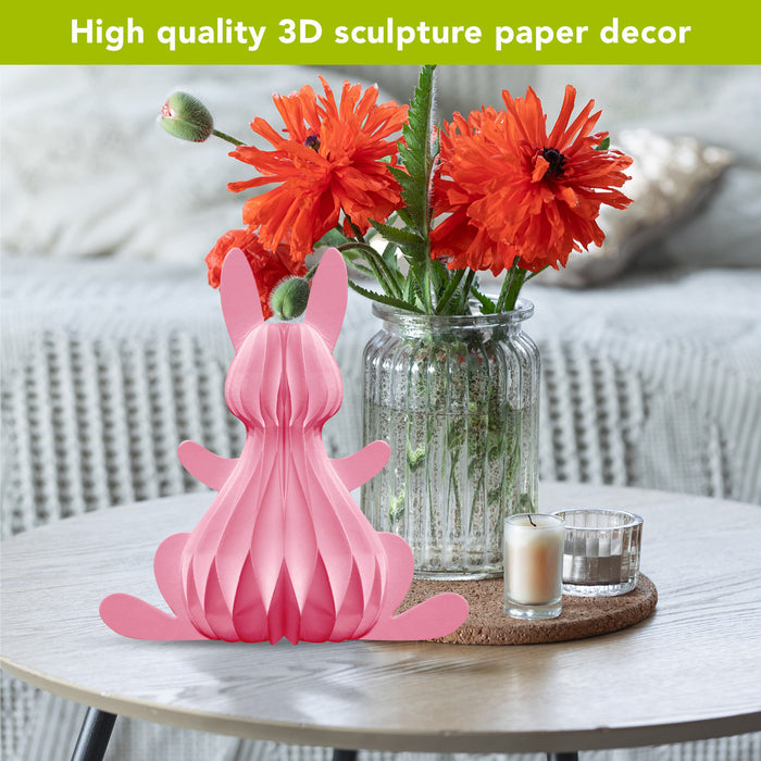 Large Pink Bunny Honeycomb Paper Decor