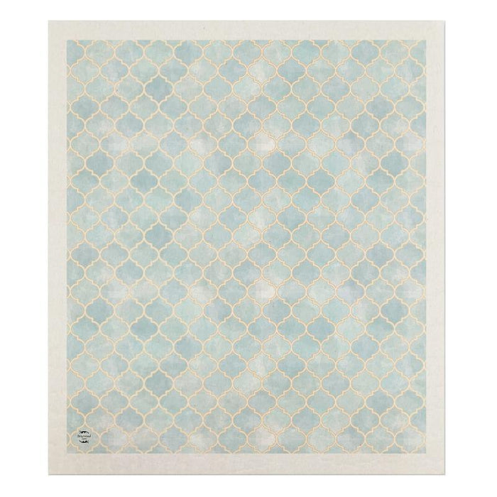 Blue Quatrefoil Swedish Dishcloth