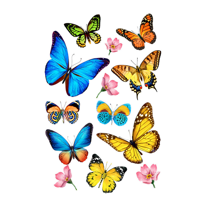 Checkered Butterflies Window Cling Set