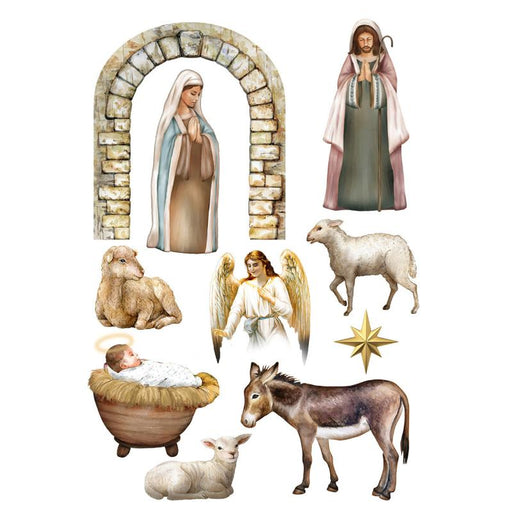 Away in a Manger Window Clings Set