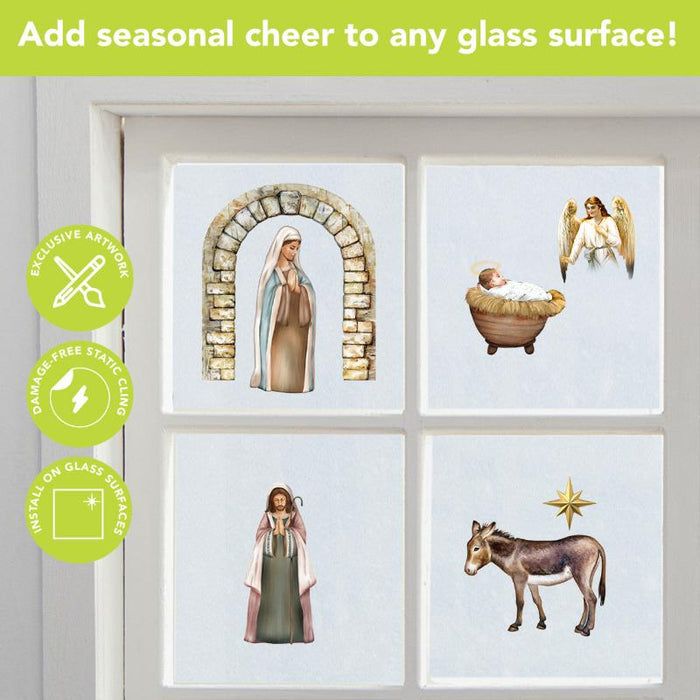 Away in a Manger Window Clings Set