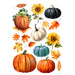 Fall Checkered Pumpkins Window Cling Set
