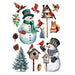 Snowman and Birds Window Clings Set