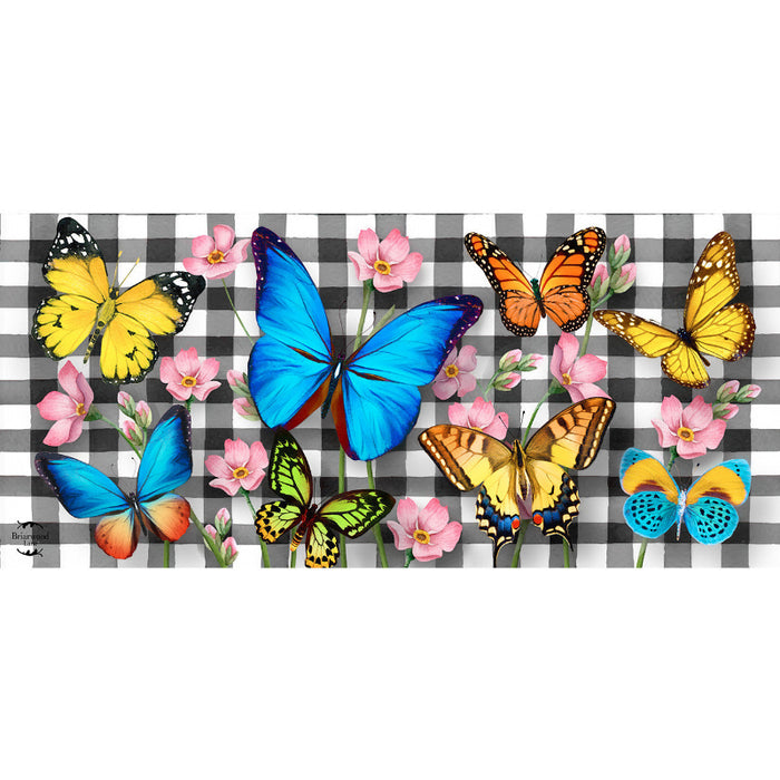 Checkered Butterflies Mini Switch Doormat Insert