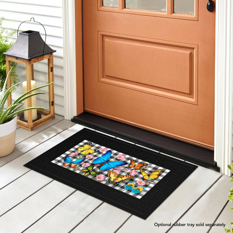 Checkered Butterflies Mini Switch Doormat Insert