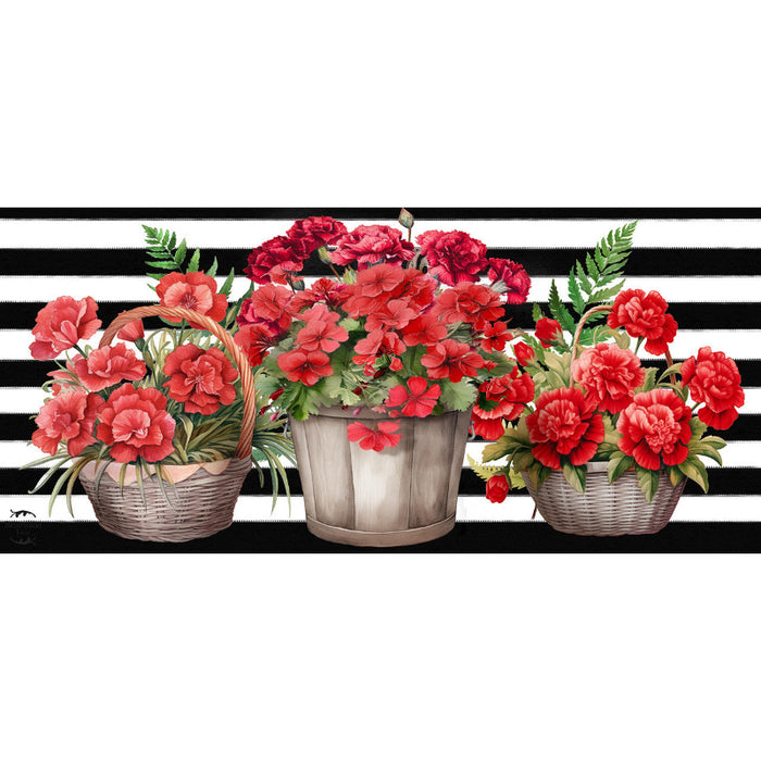 Striped Geraniums Mini Switch Doormat Insert