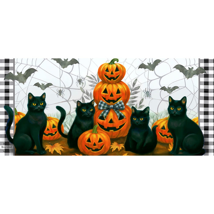 Black Cat Pumpkin Stack Mini Switch Doormat Insert