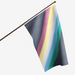 Black background flag with horizontal stripes in the following colors: green, blue, white, yellow, and red