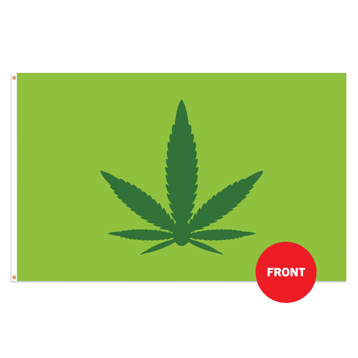 3x5' Marijuana Leaf Polyester Flag - Made in USA