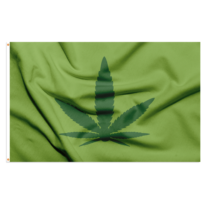 3x5' Marijuana Leaf Polyester Flag - Made in USA