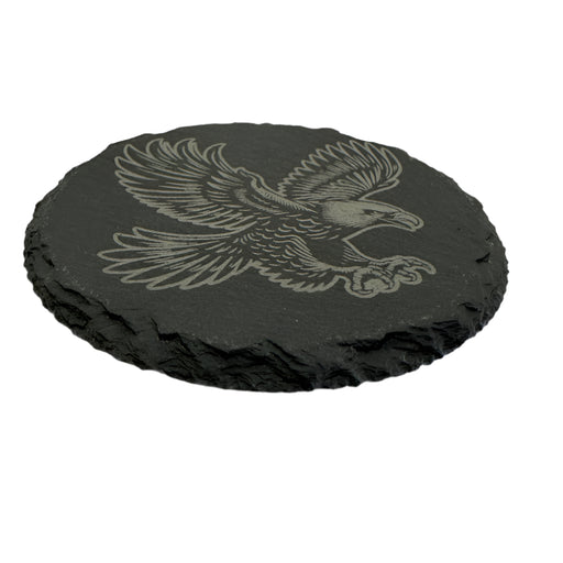 Bald Eagle Round Slate Coaster