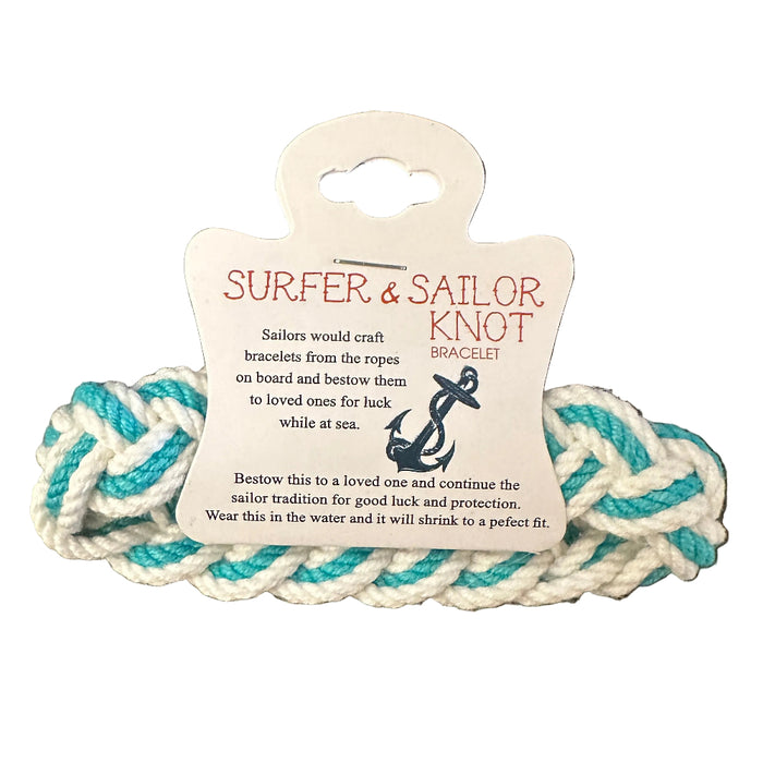 Sailor Knot Teal Stripe Bracelet