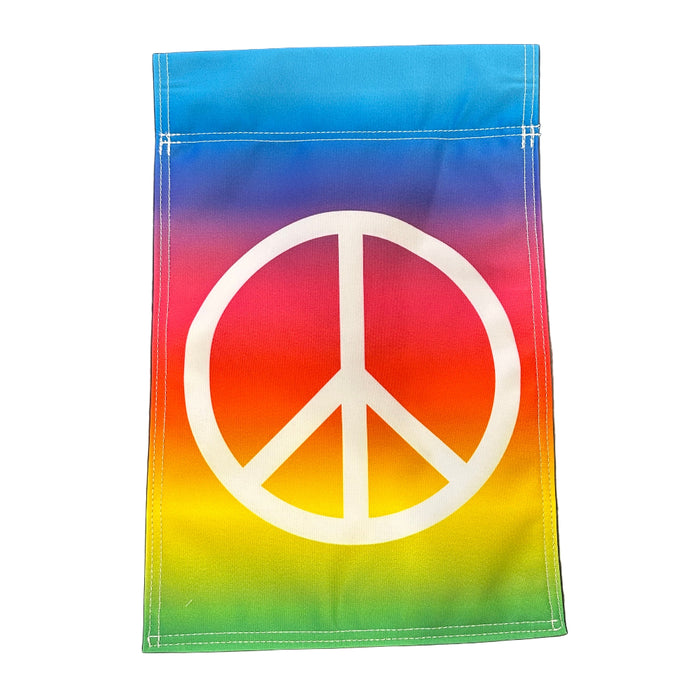 Tie Dye Peace Sign Garden Flag - Made in USA