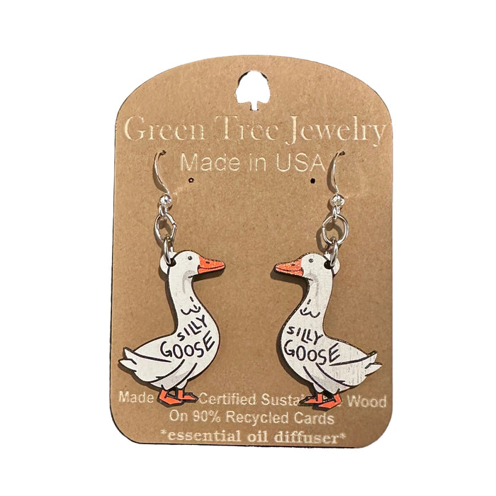 Silly Goose Wood Earrings