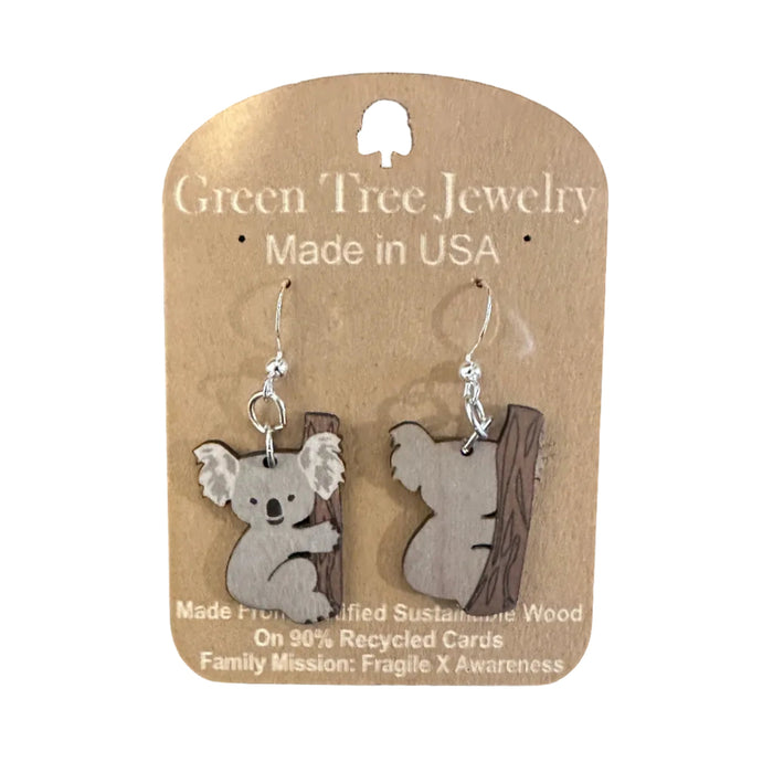 Koala Wood Earrings