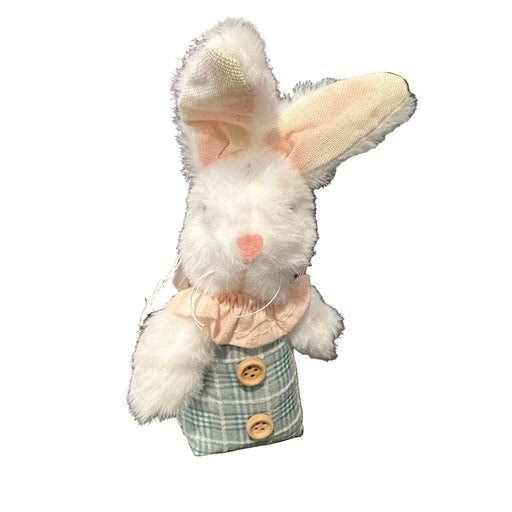 Blue Plaid Bunny Plush Ornament