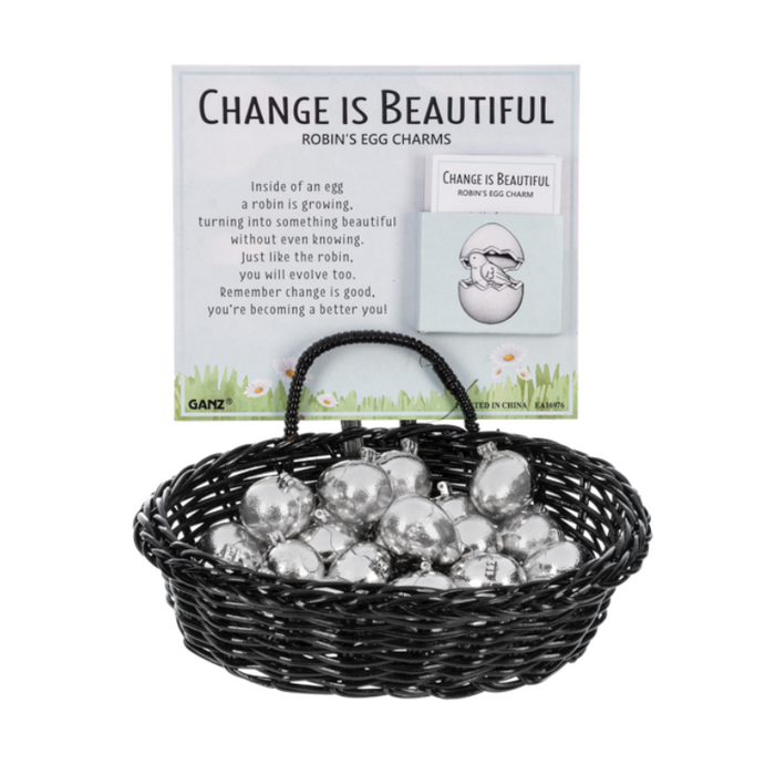 Change is Beautiful Robin Egg Pocket Charm