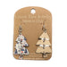 Patterned Christmas Tree Wood Earrings
