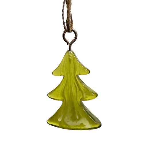 Green Tree Swirled Glass Ornament