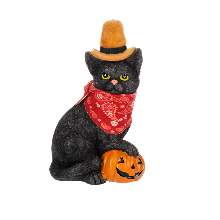 Cowboy Cat Halloween Figurine