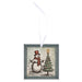Snowman in the Meadow Glass Panel Ornament
