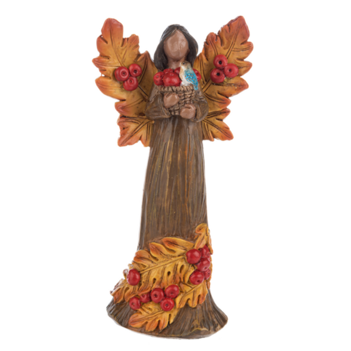 Horn of Plenty Apple Basket Angel Figurine
