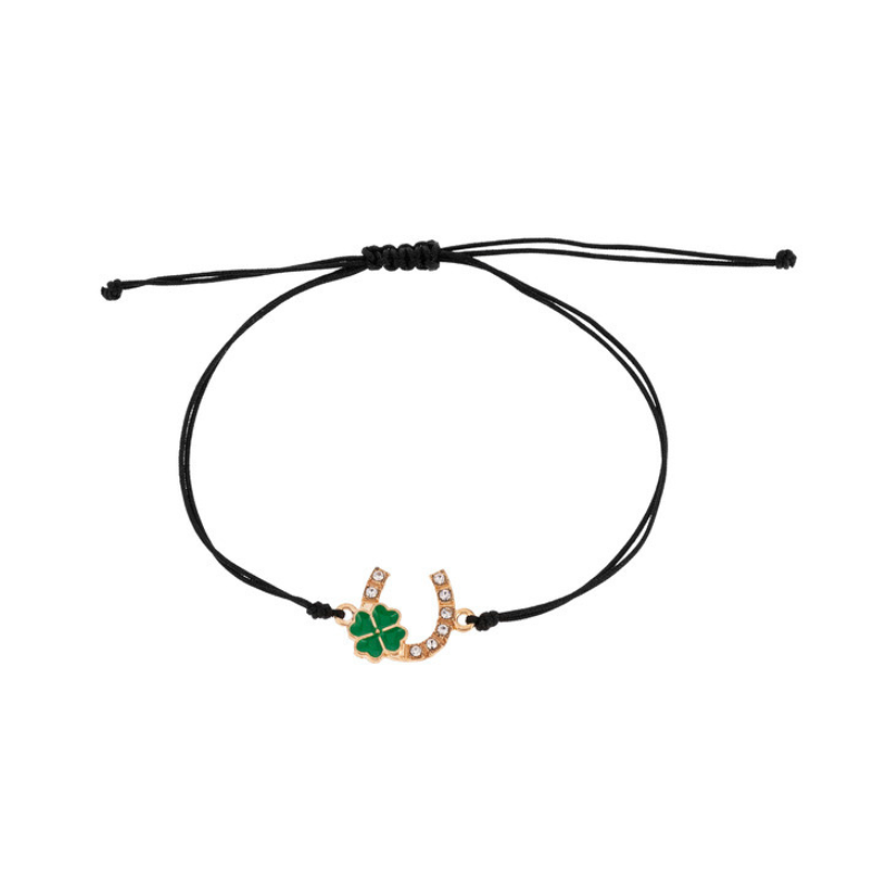 Horseshoe Shamrock Adjustable Bracelet