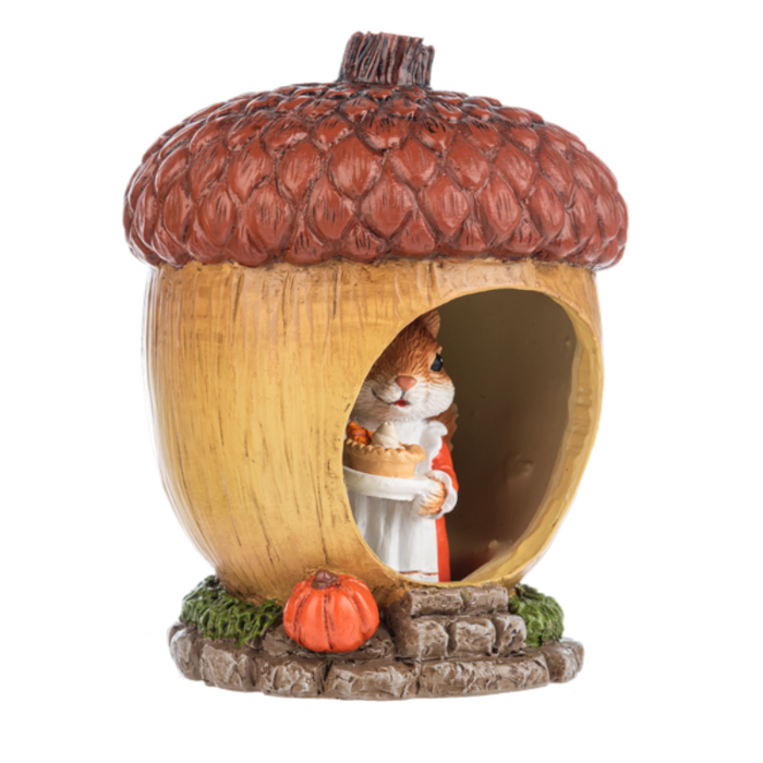 Acorn House Pie Squirrel Figurine
