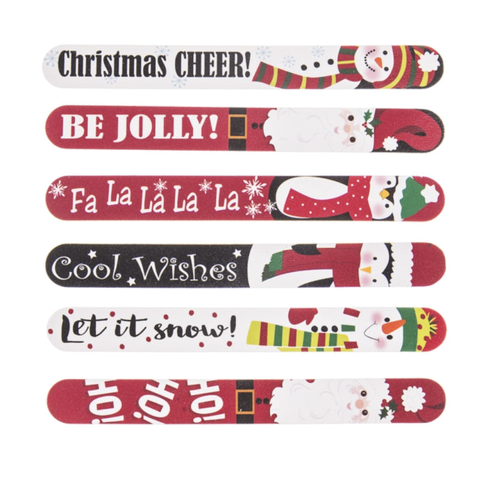 image showing assorted styles of Christmas themed nail files
