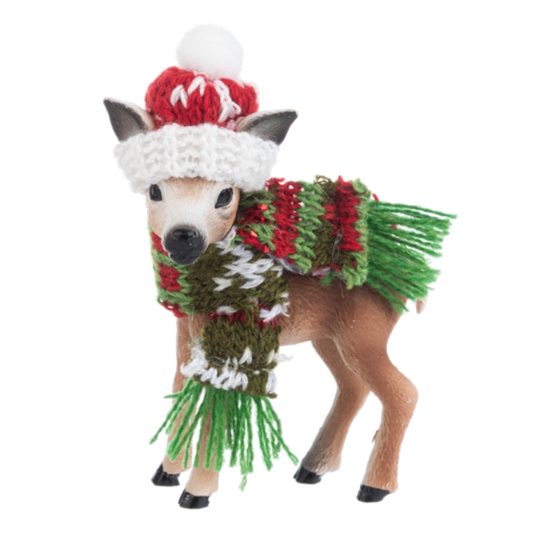 Winter Deer in Green Scarf Figurine — Ace Flag & Gift Shop