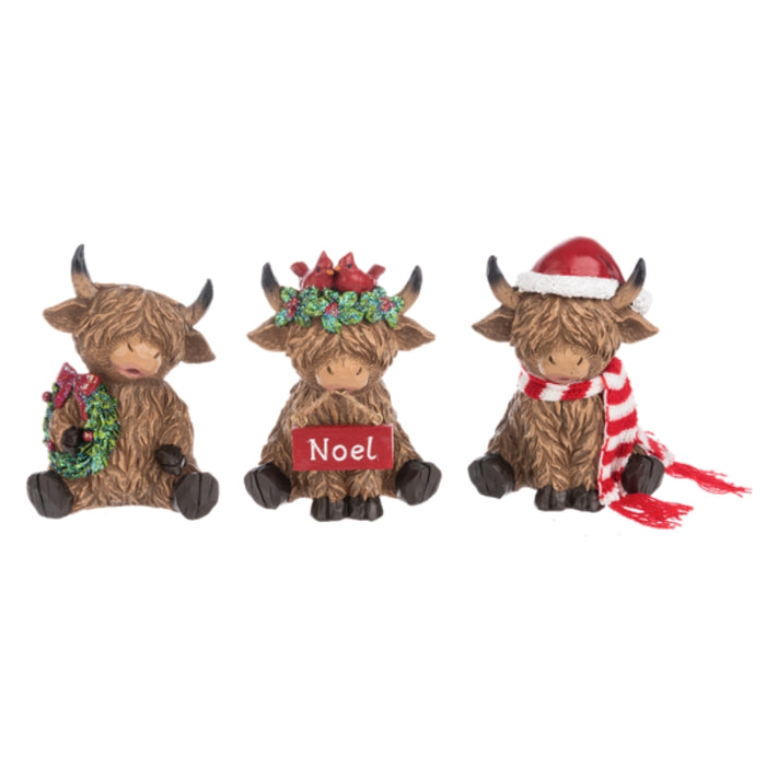 Holiday Hyland Cow Figurine assorted styles sold separately